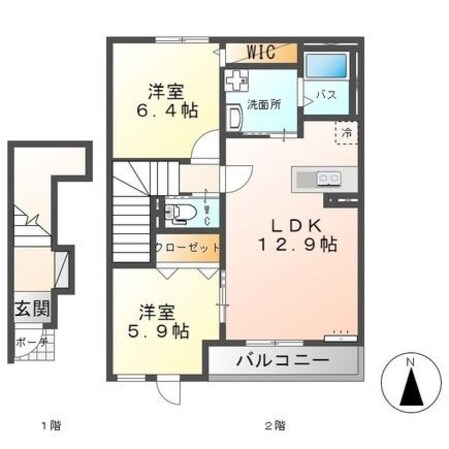 ベルフルールⅠの物件間取画像